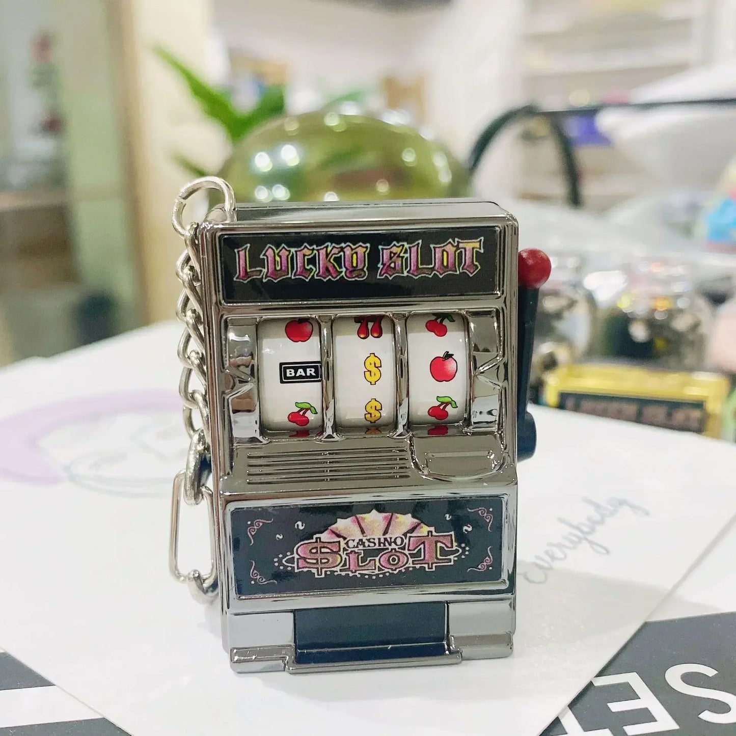 Lucky Mini Slot Machine Key Chain