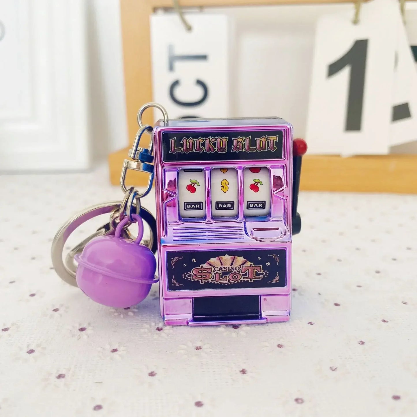 Lucky Mini Slot Machine Key Chain