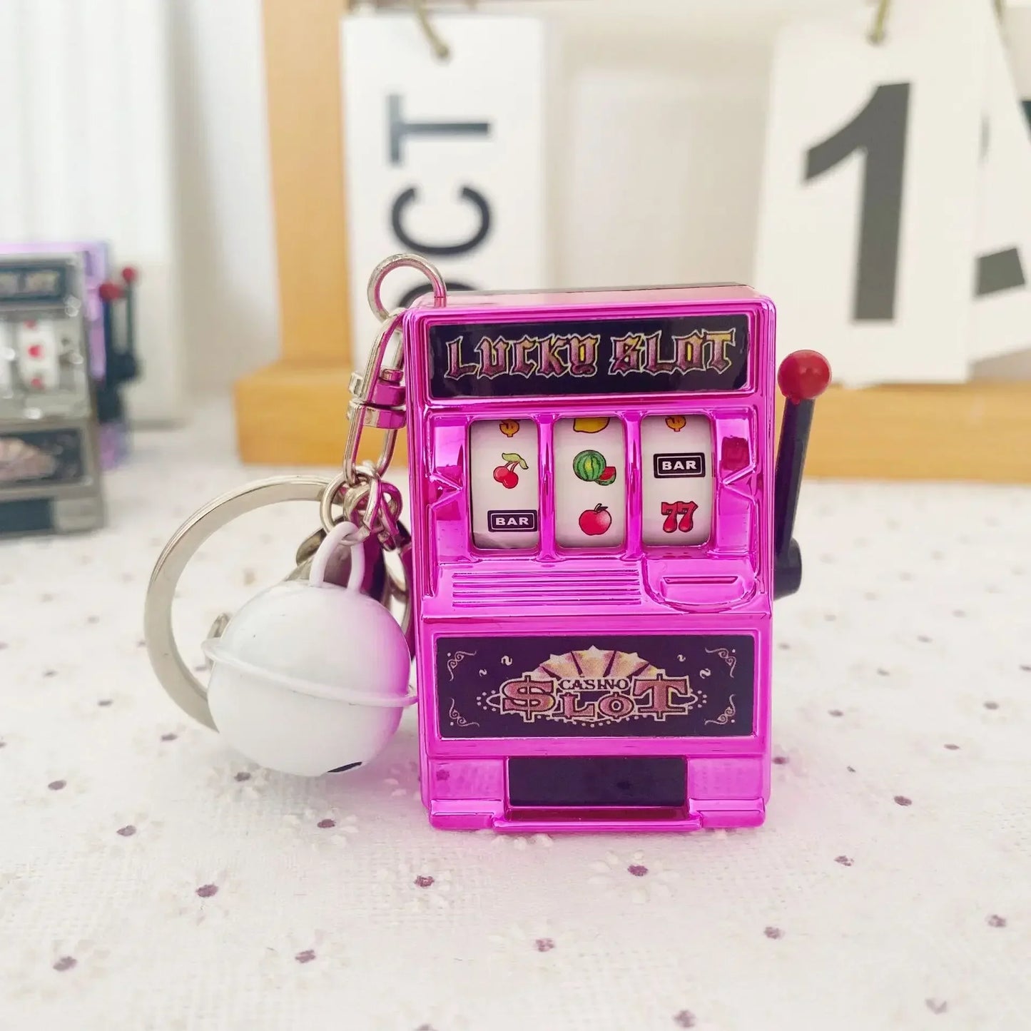 Lucky Mini Slot Machine Key Chain